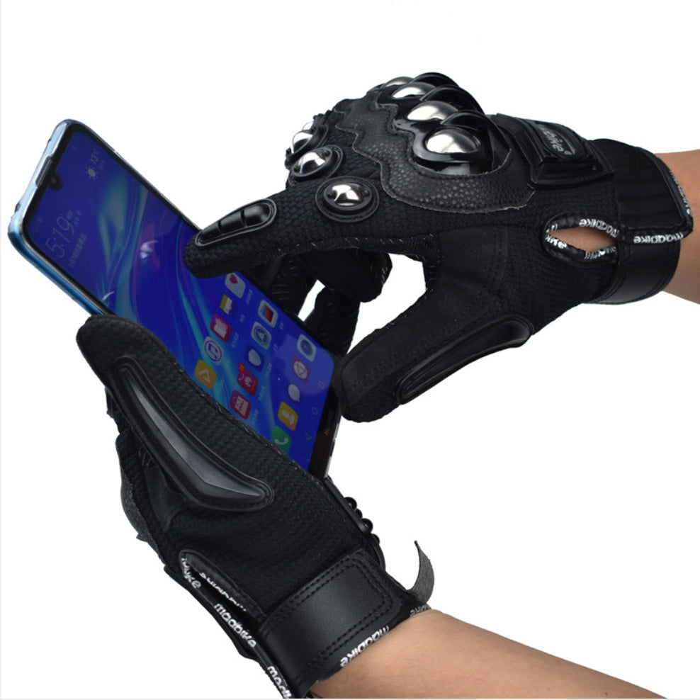 Off-Road Motorcycle Riding Gloves – Alloy Knuckle Protection & Touchscreen Support