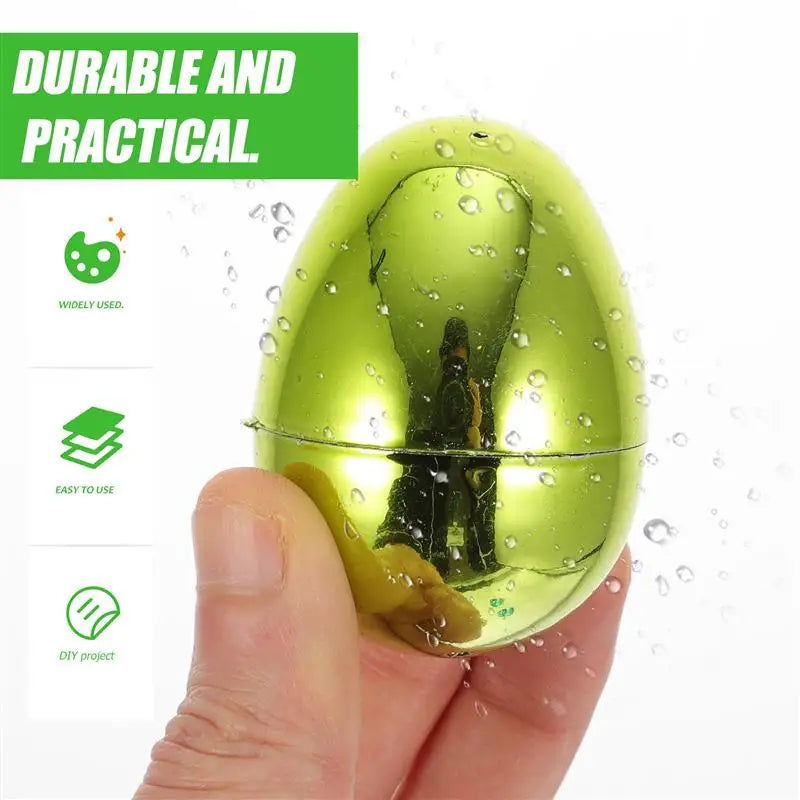24pcs Bright Plating Empty Easter Egg Easter Eggs Happy Easter Decorations Eggs DIY Craft Plastic Fillable Easter Egg Ornament - Xilmart